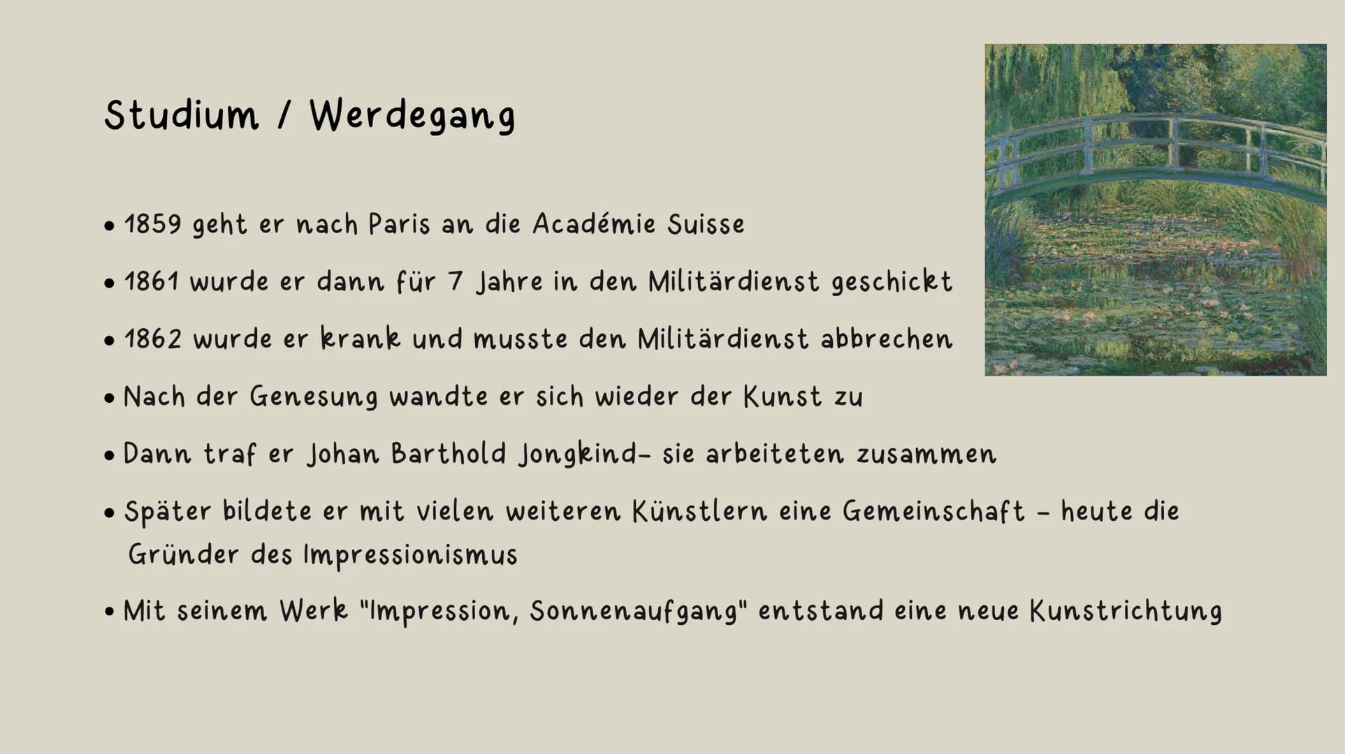 Claude Monet
Einer der bekanntesten Maler der Weltgeschichte
wwwdlin Was wir in diesem Vortrag lernen:
• Wer ist Claude Monet
• Geburt
• Kin