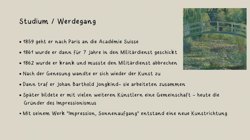 Claude Monet
Einer der bekanntesten Maler der Weltgeschichte
wwwdlin Was wir in diesem Vortrag lernen:
• Wer ist Claude Monet
• Geburt
• Kin
