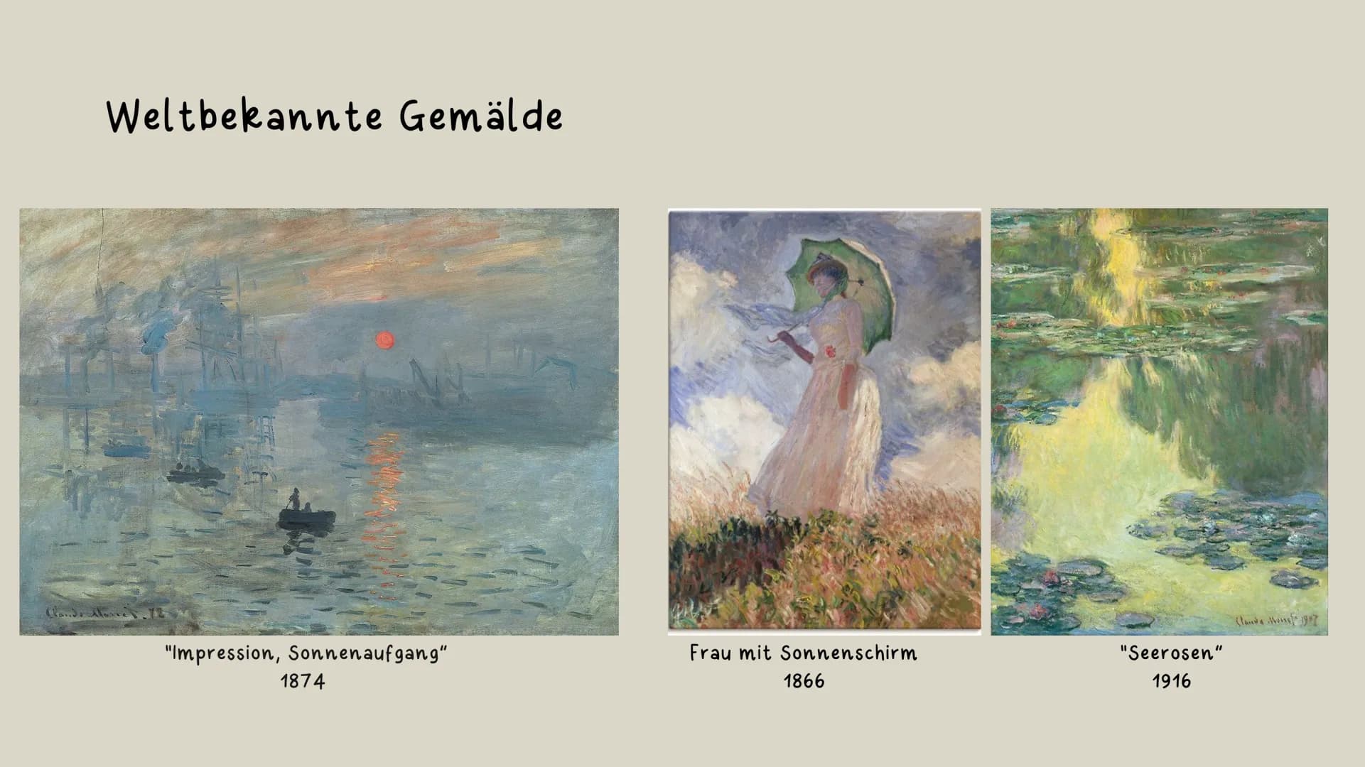 Claude Monet
Einer der bekanntesten Maler der Weltgeschichte
wwwdlin Was wir in diesem Vortrag lernen:
• Wer ist Claude Monet
• Geburt
• Kin