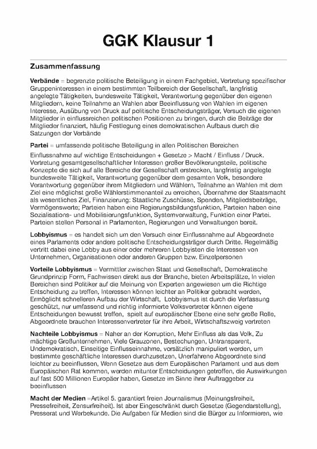 Know Verbände, Partei, Lobbyismus, Macht der Medien,  Bürgerinitiative  thumbnail