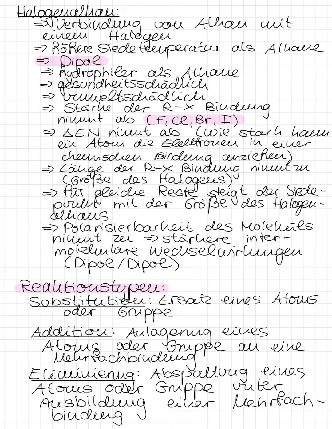 Organik Lernzettel
→ Verbindungen von Kohlenstoff
Funktionelle Gruppen Übersicht:
-OH : Hydroxy@gruppe
-I-ce: Halogenid
- CO
;
nicht endstän