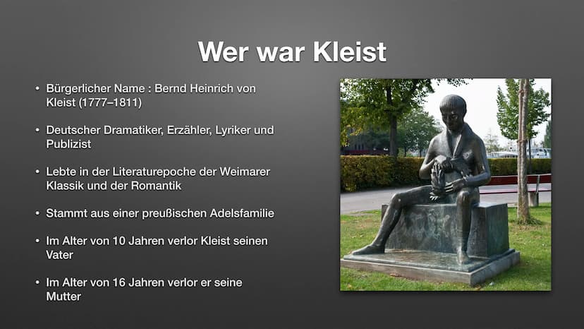 Kleists Weltbild und dessen Werke
Das Phänomen Kleist Inhaltsverzeichnis:
Wer war Heinrich von Kleist
Sein Leben
Seine Weltbild ●
●
●
●
●
We