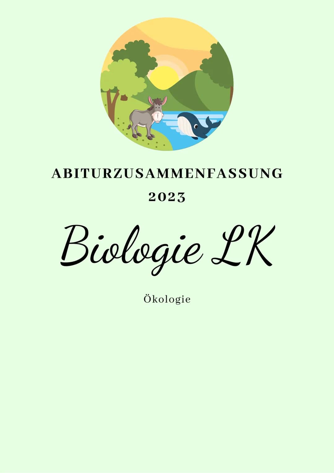 ABITURZUSAMMENFASSUNG
2023
Biologie LK
Ökologie Umweltfaktoren
ÖKOLOGIE
Wissenschaftliche Erforschungg der Wechselwirkungen von Organismen m