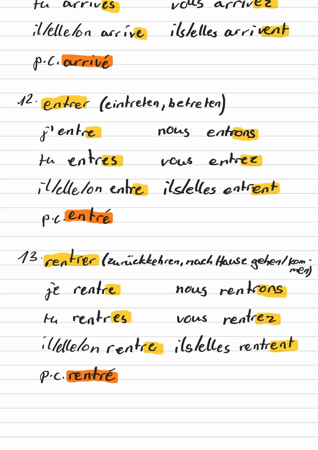 FRANZÖSISCH
Vergangenheitsform mit être
formen die mit être in die Vergangenheit gesetzt
werden!
1 monter = (hin) auf/einsteigen Vorsicht ni