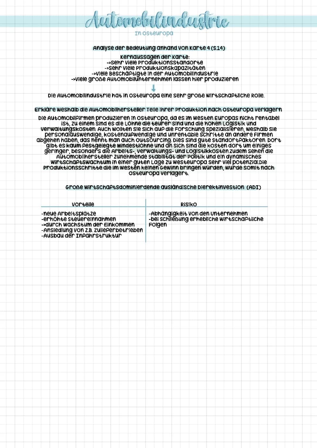 Automobilindustrie im Osten