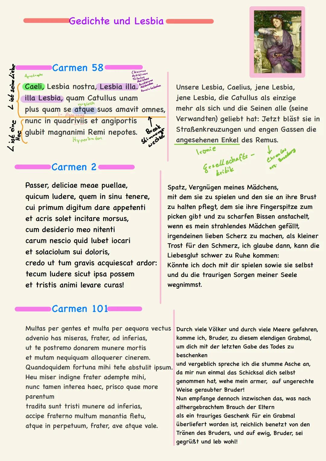 Gaius Valerius Catullus

Leben und Liebe

- 84 v.Chr. (Verona) - vermutlich 54.v.Chr.
- stammt aus einer angesehnen Familie aus dem Ritterst