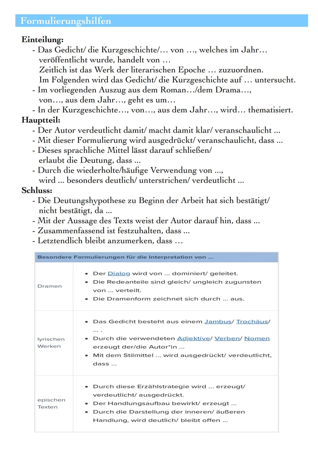 TEXTINTERPRETATION
Die Textinterpretation ist die Untersuchung und Deutung
eines Textes in Form eines Aufsatzes.
Definition
Die Interpretati