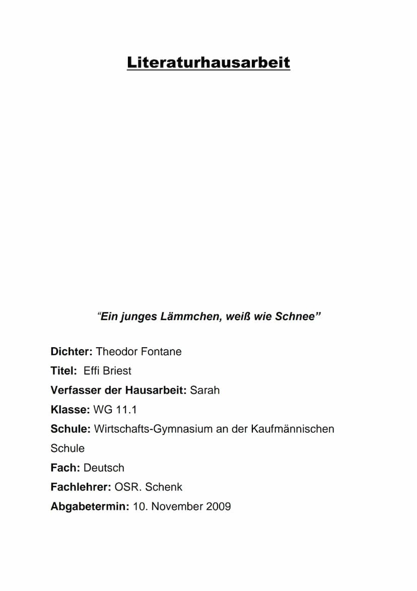 www.KlausSchenck.de / Deutsch / Literatur / Fontane: ,,Effi Briest"
Sarah: Literaturhausarbeit / 3 von 42 (urheberrechtlich relevante Fotos 