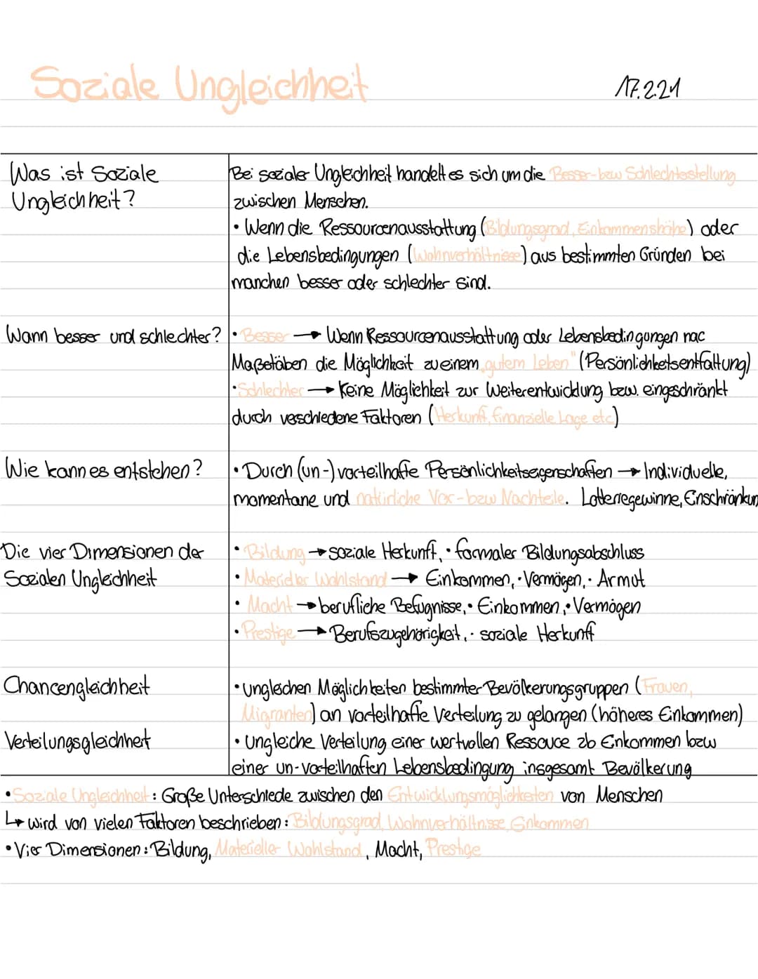 Soziale Ungleichheit
Was ist Soziale
Ungleichheit?
Wie kann es entstehen?
Wann besser und schlechter? Besser Wenn Ressourcenausstattung oder