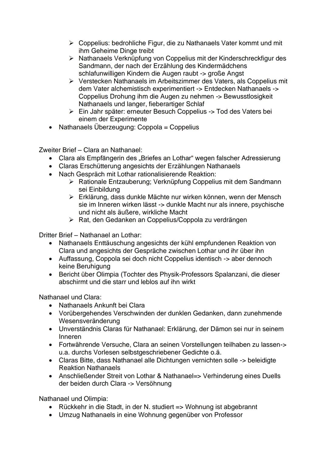# Der Sandmann - Zusammenfassung

Allgemeine Informationen

Autor: Ε.Τ.Α. Hoffmann
Jahr: Erstmals 1816 veröffentlicht
Thema: Widerstreit von
