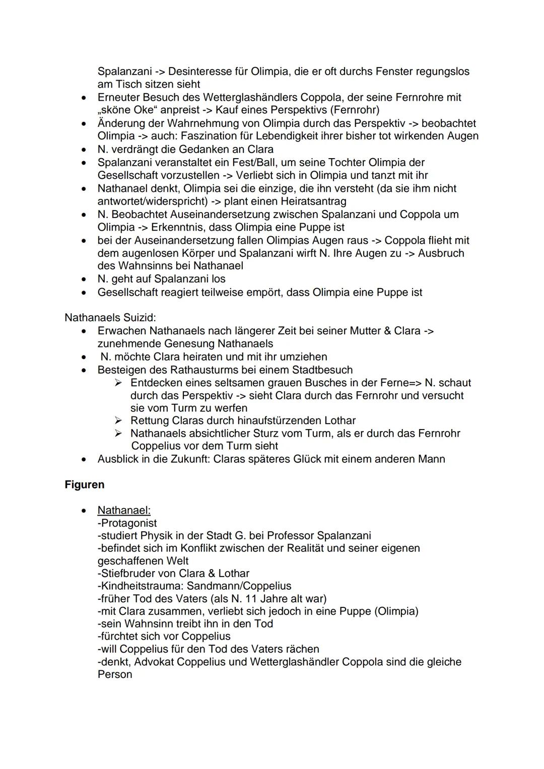# Der Sandmann - Zusammenfassung

Allgemeine Informationen

Autor: Ε.Τ.Α. Hoffmann
Jahr: Erstmals 1816 veröffentlicht
Thema: Widerstreit von
