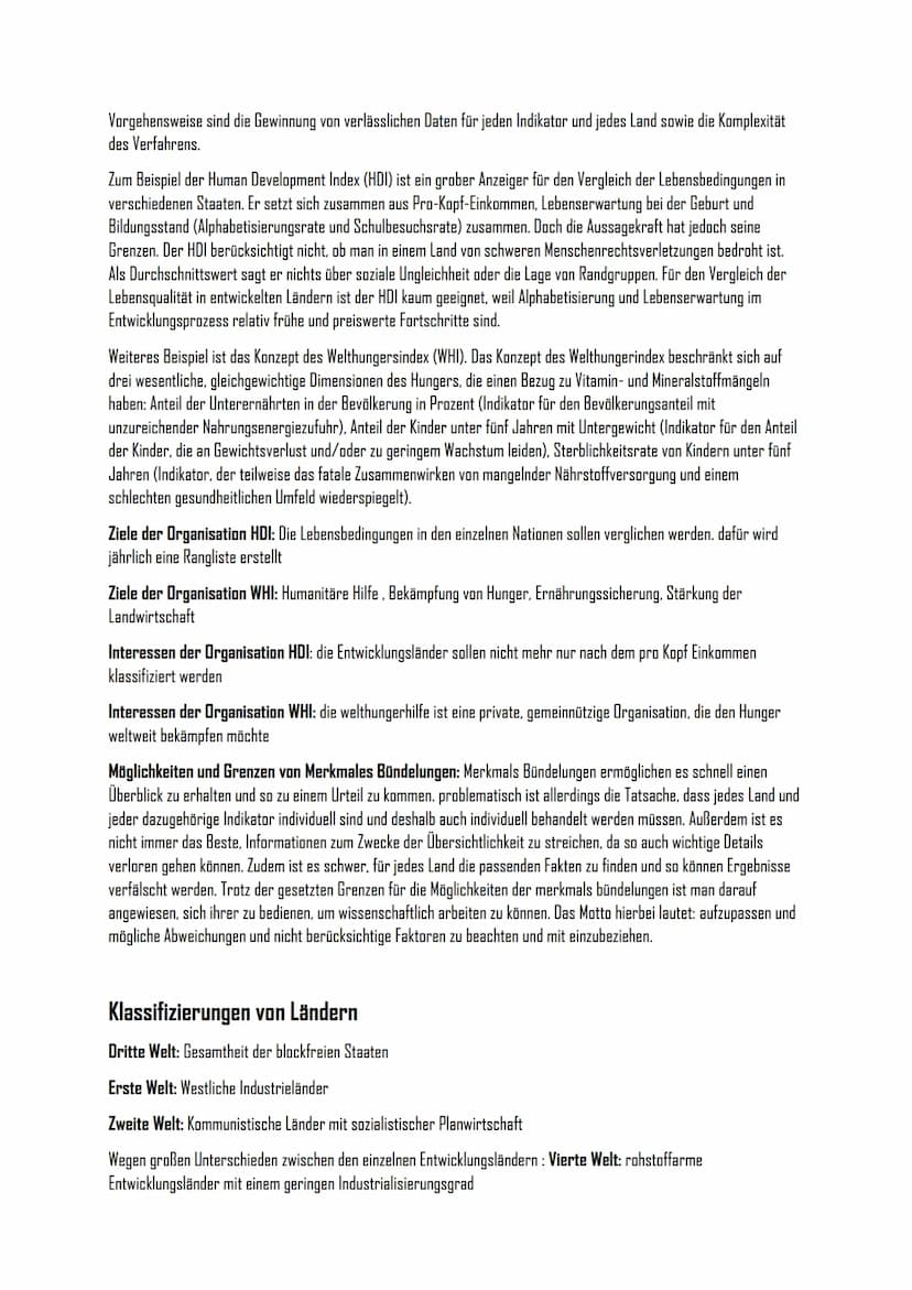 Geografie Klausur 12/1
Was versteht man unter ,,Entwicklung"?
Sicherung menschenwürdiger Lebensbedingungen unter Respektierung des ökologisc