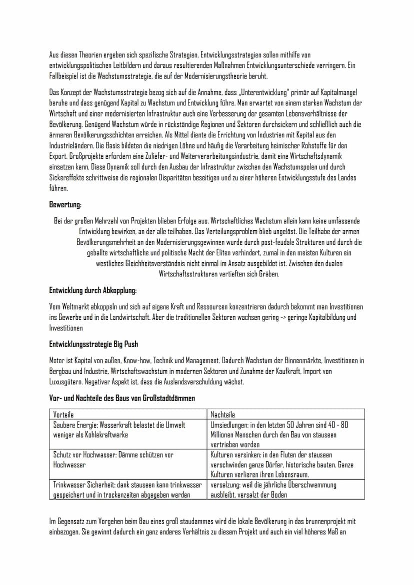 Geografie Klausur 12/1
Was versteht man unter ,,Entwicklung"?
Sicherung menschenwürdiger Lebensbedingungen unter Respektierung des ökologisc