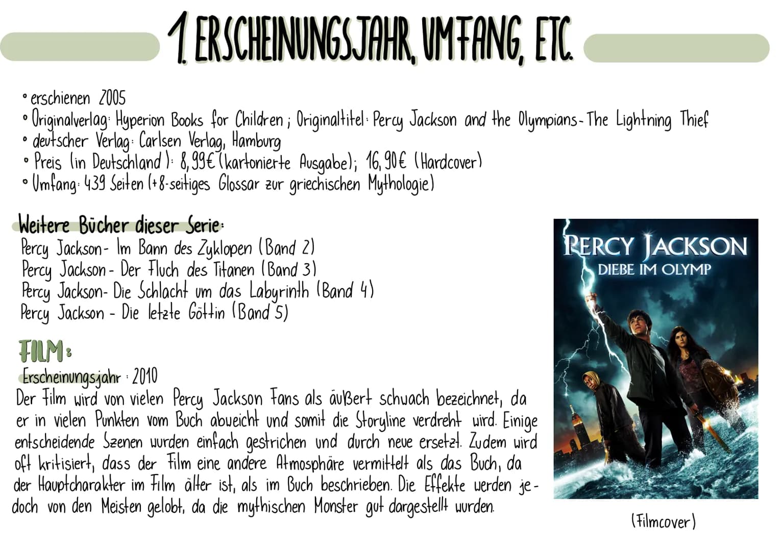 BUCHVORSTELLUNG
PERCY JACKSON
DIEBE IM OLYMP
VON RICK RIORDAN
RICK RIORDAN
PERCY JACKSON
CARLSEN
DIEBE IM OLYMPT Gliederung
LO
1. Erscheinun