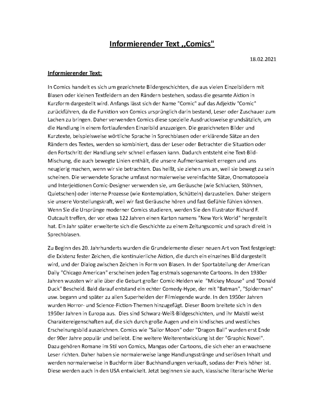 Comic Geschichte Deutsch - Berühmte Comics und Graphic Novels einfach erklärt für Kinder