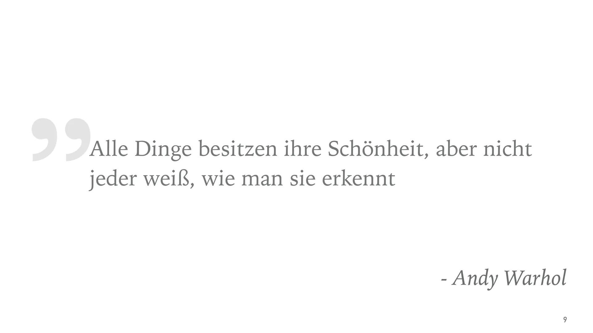 ANDY WARHOL INHALTSVERZEICHNIS

*   Andy Warhol
*   Historischer Kontext
*   Andy Warhols Kunst
*   Siebdruck
*   Werke
*   Zitat
*   Persön
