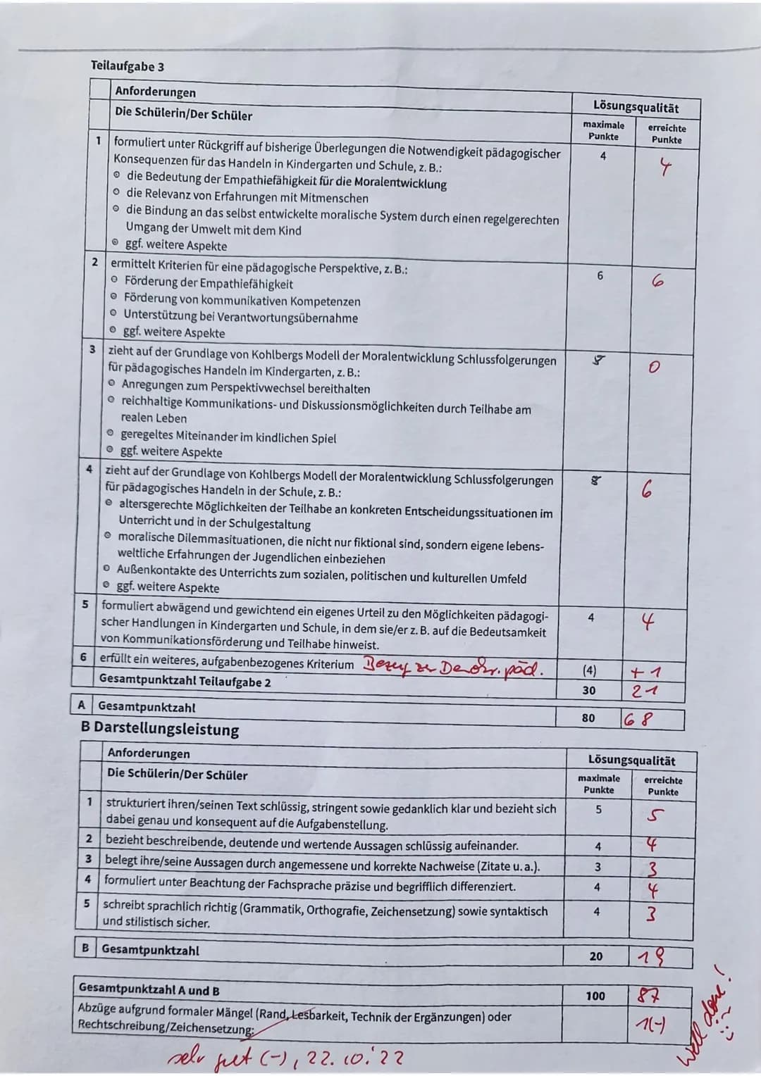 GK EW Q2
1. Klausur
Der Mensch und die Moral
Gebannt blickt der zwölf Monate alte Junge auf das
Puppenspiel, das ihm Entwicklungspsychologen
