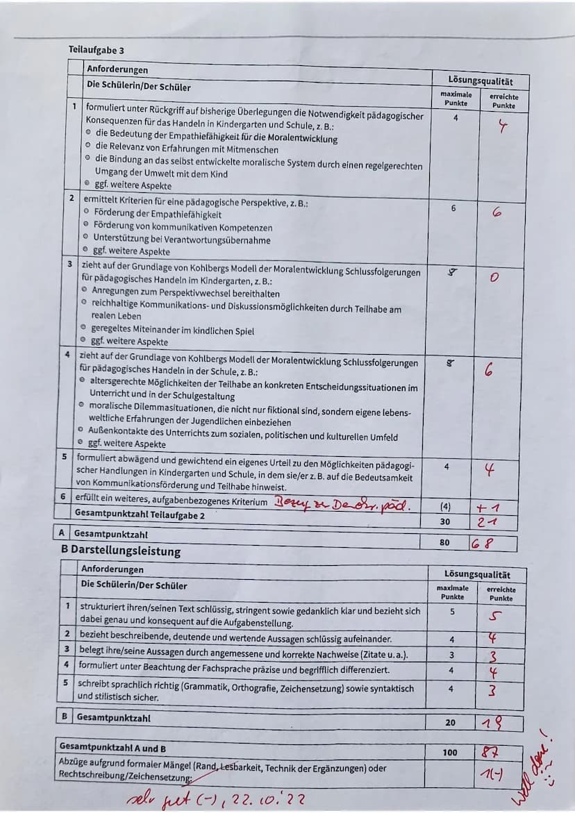 GK EW Q2
1. Klausur
Der Mensch und die Moral
Gebannt blickt der zwölf Monate alte Junge auf das
Puppenspiel, das ihm Entwicklungspsychologen