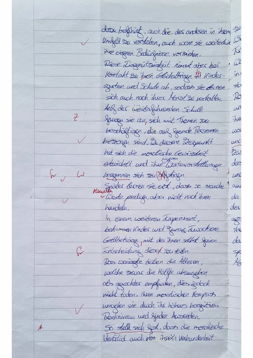 GK EW Q2
1. Klausur
Der Mensch und die Moral
Gebannt blickt der zwölf Monate alte Junge auf das
Puppenspiel, das ihm Entwicklungspsychologen