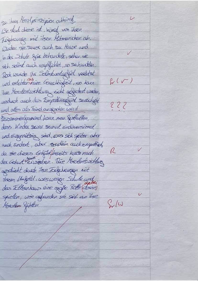 GK EW Q2
1. Klausur
Der Mensch und die Moral
Gebannt blickt der zwölf Monate alte Junge auf das
Puppenspiel, das ihm Entwicklungspsychologen