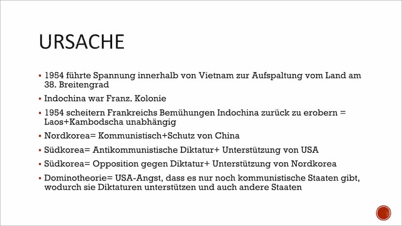 DER
VIETNAMKRIEG
1965-1975 GLIEDERUNG
■
I Ursache
Anlass
I Verlauf
Folgen des Krieges
Quellen
I
I
Grund-Infos
I GRUNDINFOS
▪ 01.11.1955-30.0