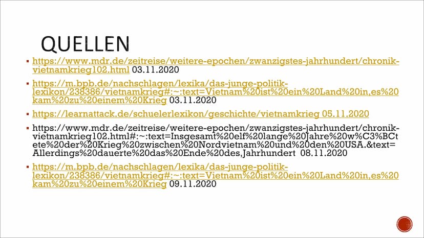 DER
VIETNAMKRIEG
1965-1975 GLIEDERUNG
■
I Ursache
Anlass
I Verlauf
Folgen des Krieges
Quellen
I
I
Grund-Infos
I GRUNDINFOS
▪ 01.11.1955-30.0