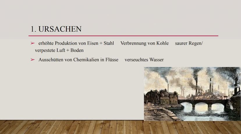 Schuljahr 2021/2022
Datum:
Unterrichtseinheit: Industrialisierung
Fachlehrerin:
Referentin:
Referatsthema: Umweltbelastungen infolge der Ind