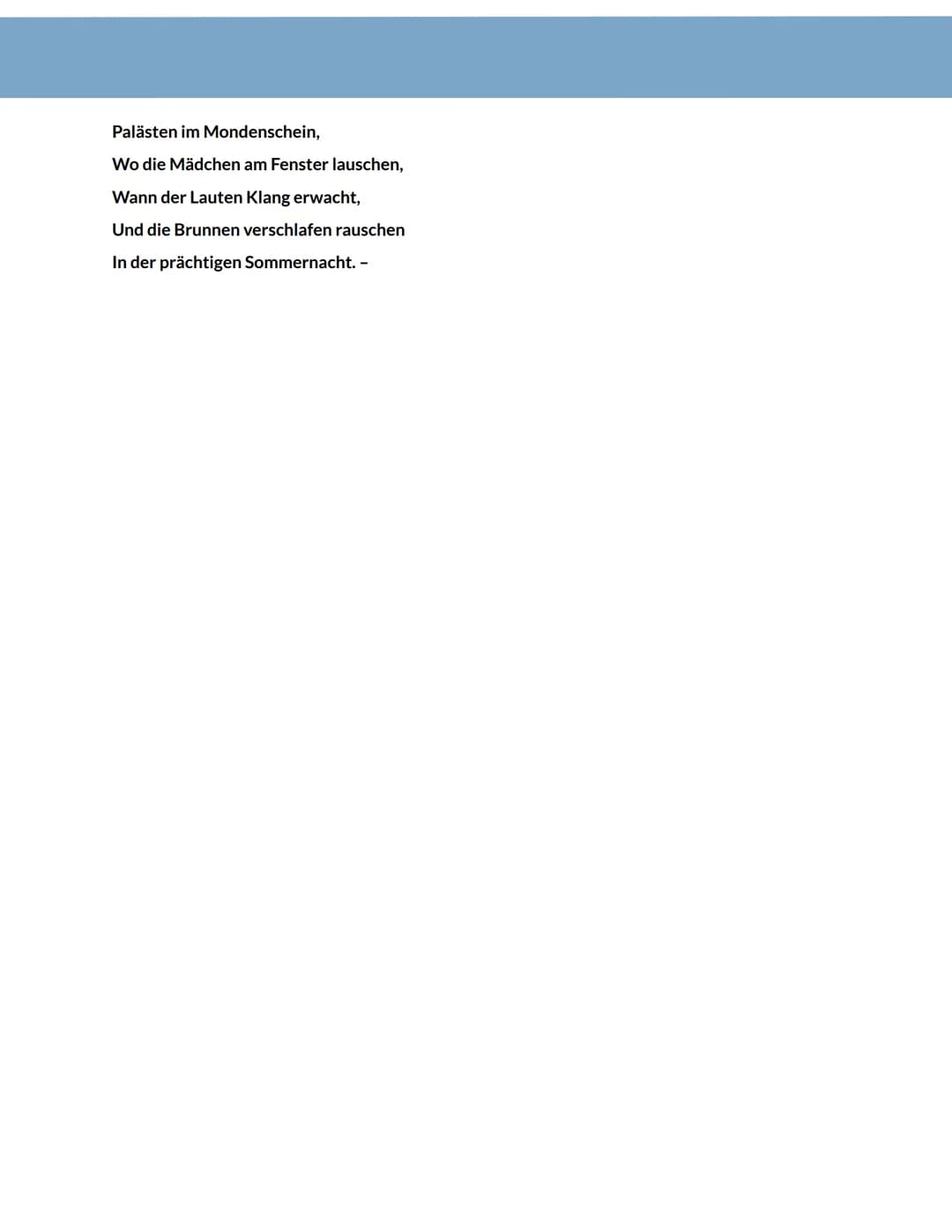 Lyrik
Definition
Unter dem Begriff „Lyrik" fasst du alle fiktiven Texte in Gedichtform zusammen. Das bedeutet,
dass du darin folgende Merkma