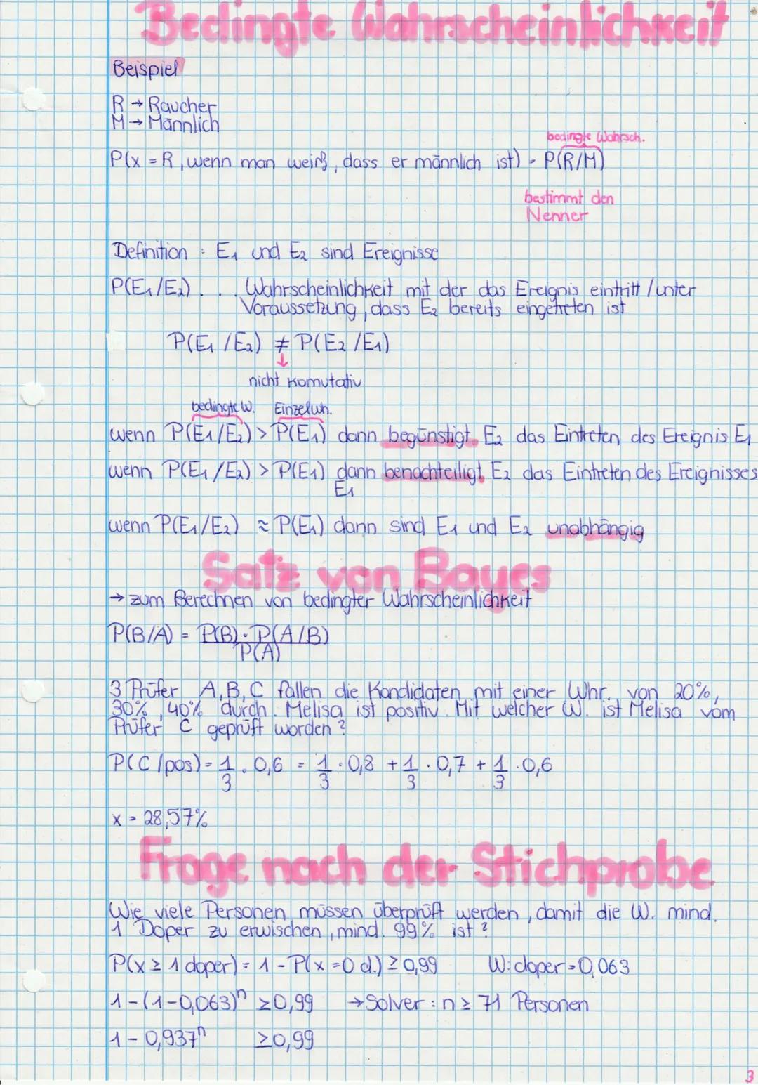 # Wahrscheinlichkeitsrech

1) Definitionen

Man hat es mit Zufallsexperimente zu tun, deren Ausgang man
nicht vorhersagen kann

Beispiele Mü