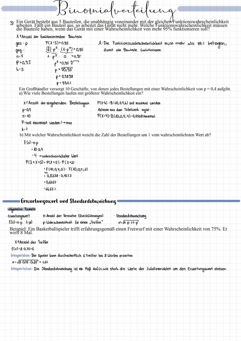 Voraussetzung
→es gibt nur zwei Ereignisse 2.B nur Treffer oder Niete
→die Wahrscheinlichkeiten dürfen sich nicht ändern
Definition: Ein Zuf
