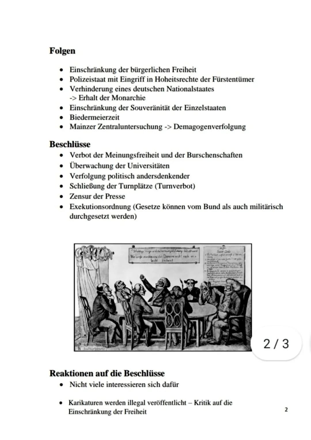 Karlsbader Beschlüsse
Was waren die Karlsbader Beschlüsse?
. 1819 Konferenz
• Veranstalter: Klemens Wenzel von Metternich,
Österreichische A