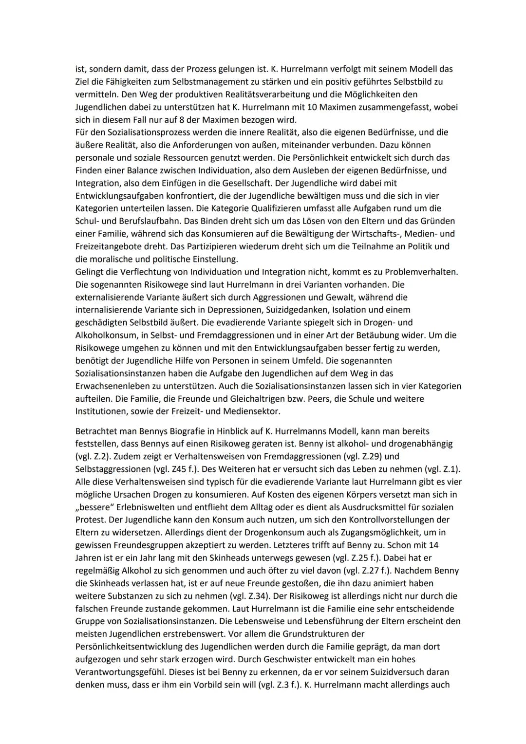 Produktive Realitätsverarbeitung
Vorgegebener Text
,,Am Abgrund"
Immer mehr Jugendliche haben Alkoholprobleme - die Geschichte eines ehemali