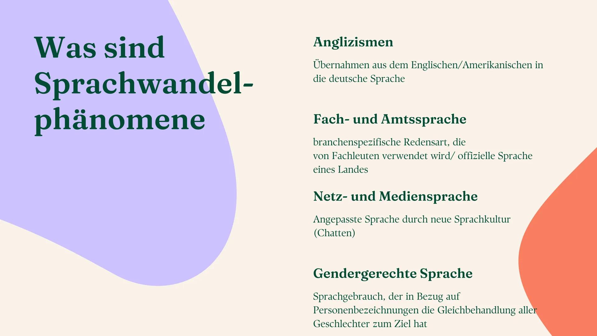 Sprache
Sprachvarietäten und Spracherwerbsmodelle
Linda Leyendecker Inhalt
Sprachvarietäten und ihre gesellschaftliche
Bedeutung
Sprachwande