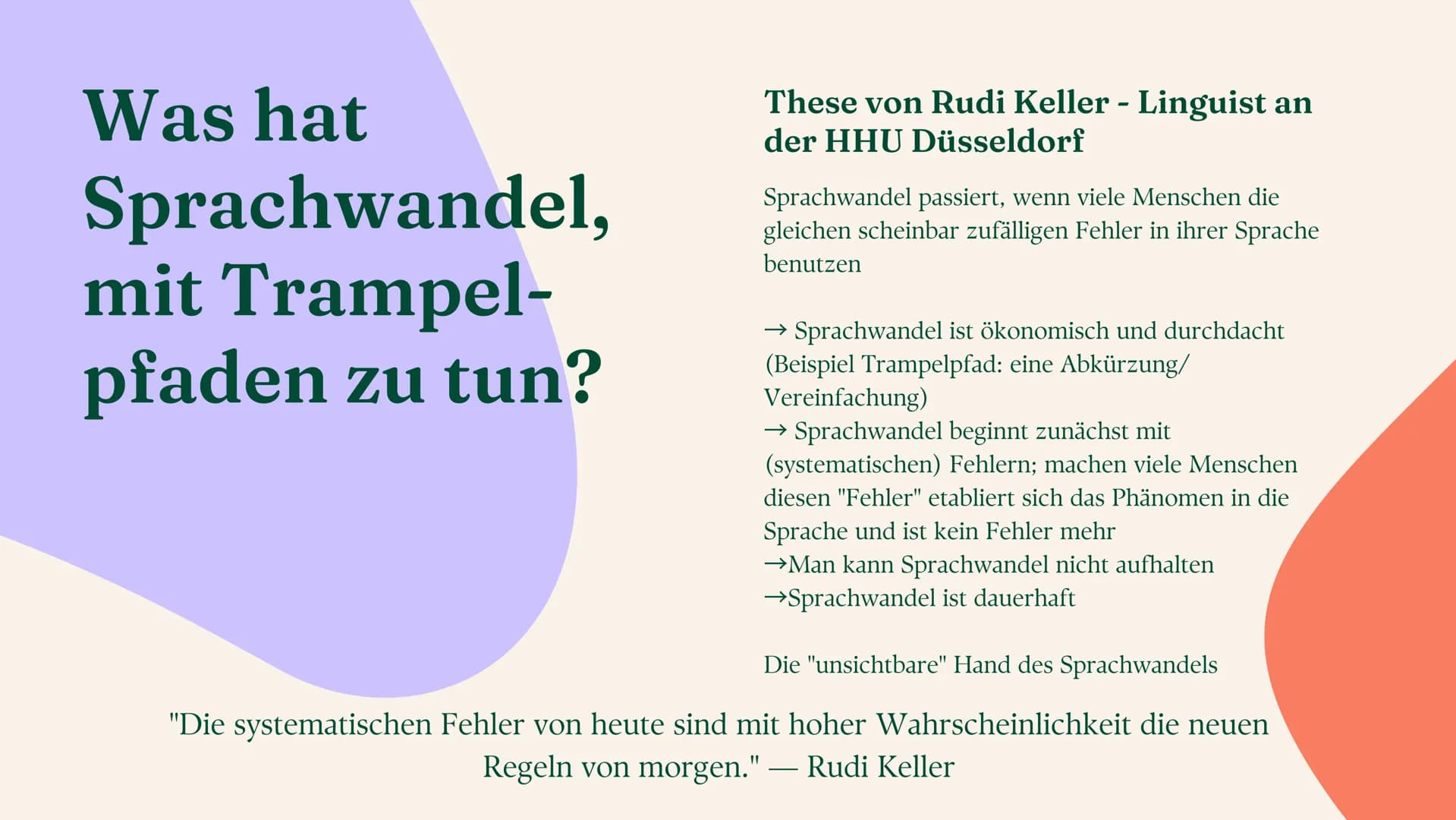 Sprache
Sprachvarietäten und Spracherwerbsmodelle
Linda Leyendecker Inhalt
Sprachvarietäten und ihre gesellschaftliche
Bedeutung
Sprachwande