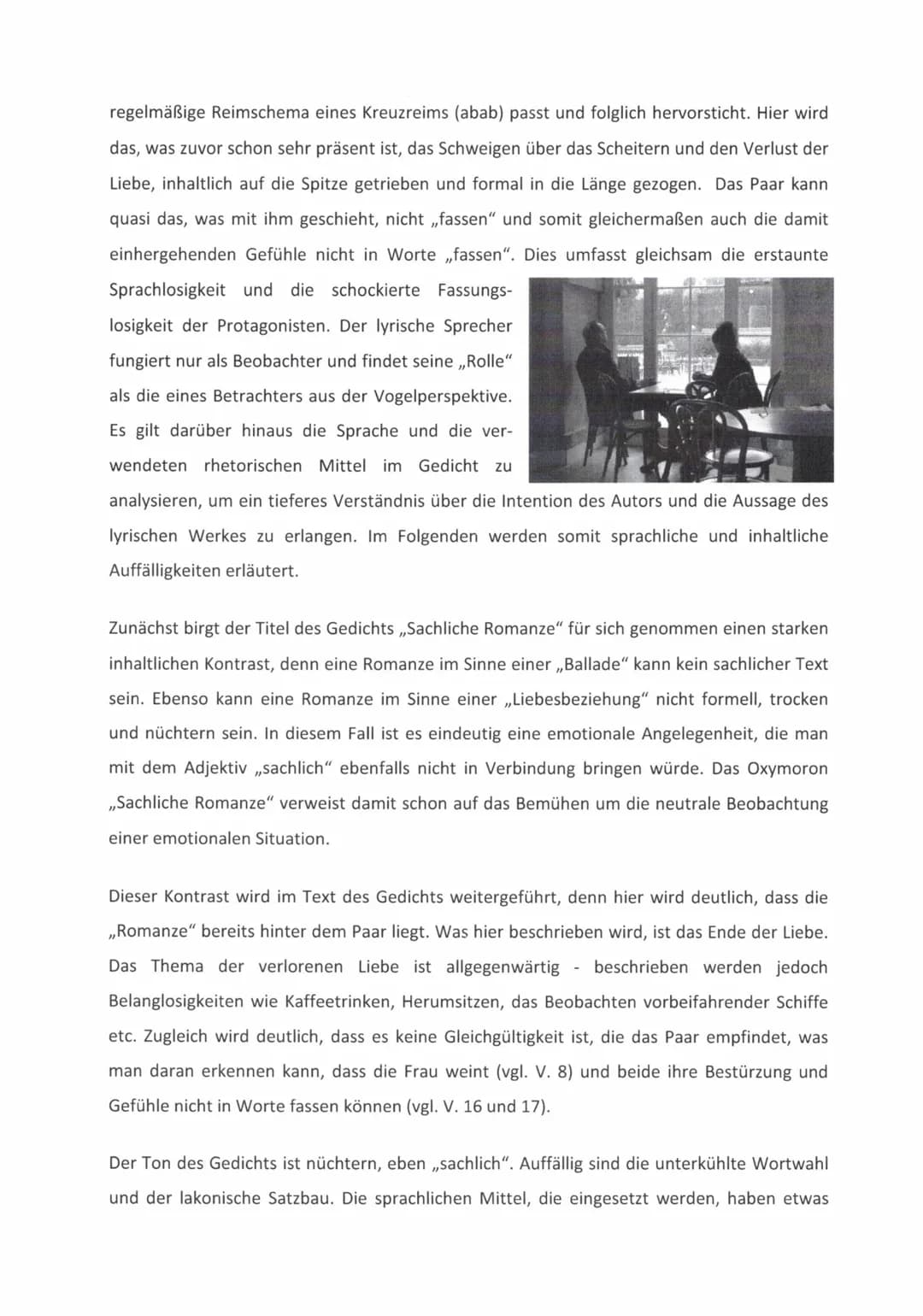 ,,Sachliche Romanze"
von Erich Kästner
INTERPRETATION
Das Gedicht ,,Sachliche Romanze" wurde von Erich Kästner verfasst und im Jahr 1928
pub