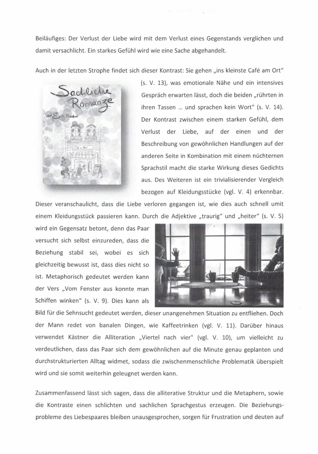 ,,Sachliche Romanze"
von Erich Kästner
INTERPRETATION
Das Gedicht ,,Sachliche Romanze" wurde von Erich Kästner verfasst und im Jahr 1928
pub