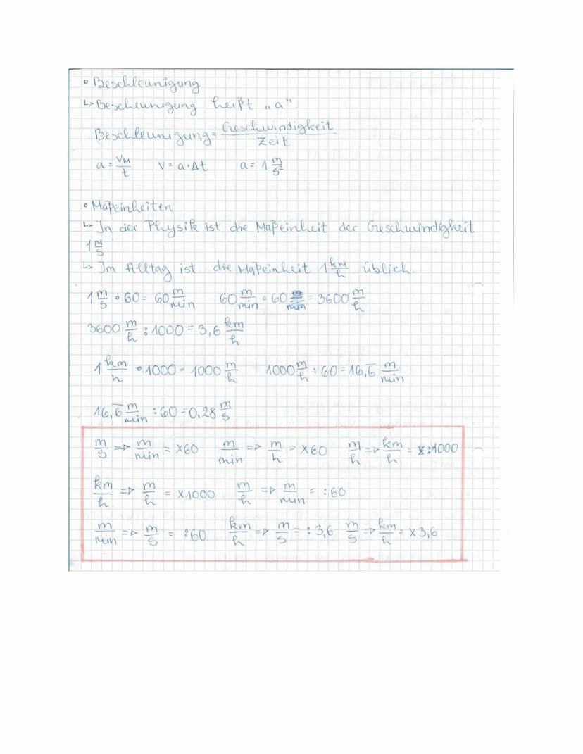 Physikarleit
• Geschwindigkeit
· Geschwindigkeit,V" ist definiert als der Quotient aus
Strecke As und Zeit At:
V= 1m
↳ A bezeichnet eine Dif