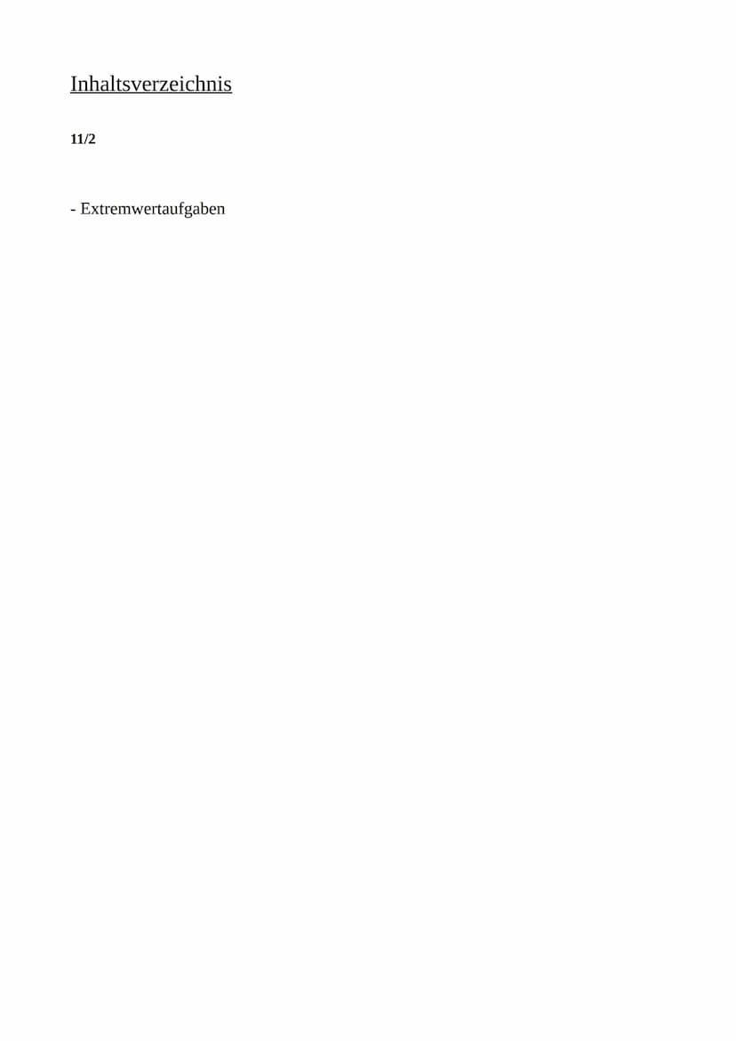 Mathematik_LK
Themen 11/2 Inhaltsverzeichnis
11/2
-
- Extremwertaufgaben Extremwertaufgaben
Es kommt darauf an, die Zielgröße zu optimieren,