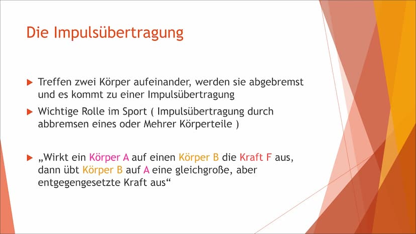 Der Impuls
இருதய
Von Lara Inhalt:
Was ist ein Impuls?
Was ist ein Einzel-/Teilimpuls
Die Impulsübertragung
▶ Der Impulserhaltungssatz
▶ 2.+3