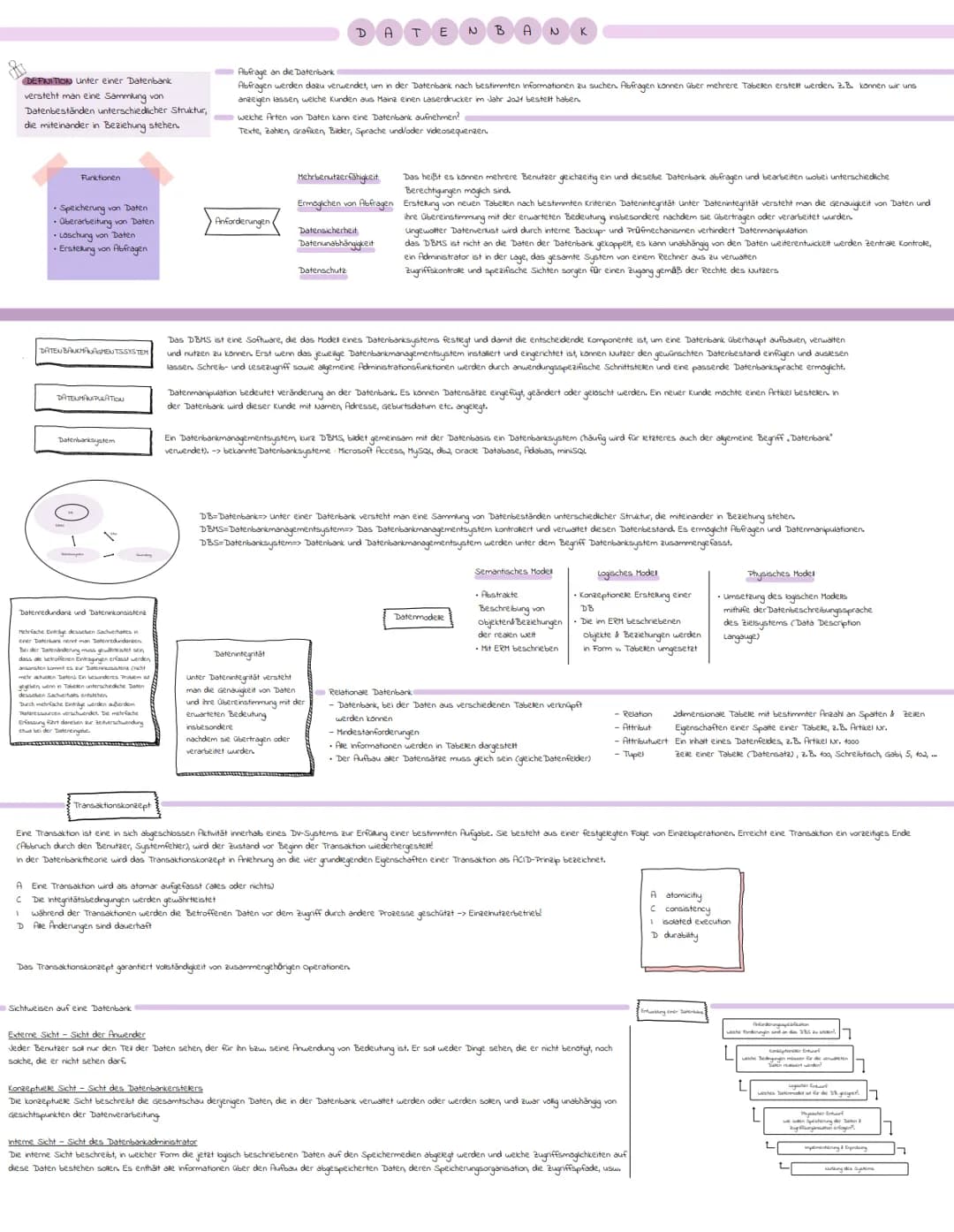 DEFINITION Unter einer Datenbank
versteht man eine Sammlung von
Datenbeständen unterschiedlicher Struktur,
die miteinander in Beziehung steh