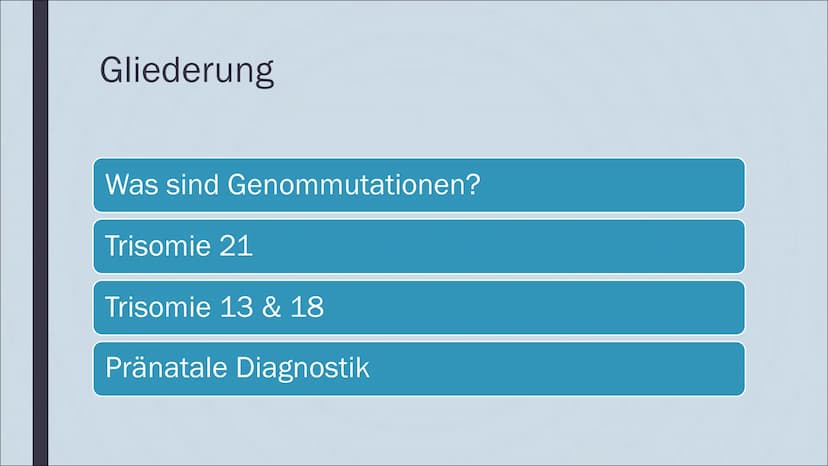 GENOMMUTATION
Am Beispiel von Trisomie Gliederung
Was sind Genommutationen?
Trisomie 21
Trisomie 13 & 18
Pränatale Diagnostik WAS SIND
GENOM