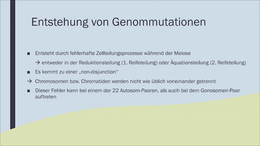 GENOMMUTATION
Am Beispiel von Trisomie Gliederung
Was sind Genommutationen?
Trisomie 21
Trisomie 13 & 18
Pränatale Diagnostik WAS SIND
GENOM