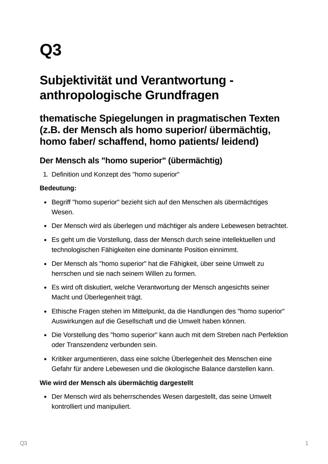 Q3
૨૩
Subjektivität und Verantwortung -
anthropologische Grundfragen
thematische Spiegelungen in pragmatischen Texten
(z.B. der Mensch als h