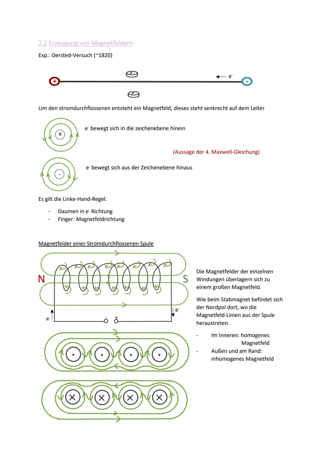 MAGNETISCHE
FELDER
Exp.: zwei parallele Leiter
U
Sobald der Stromkreis (kurzzeitig) geschlossen ist, stoßen sich die beiden
Leiter ab.
⇒ Mag