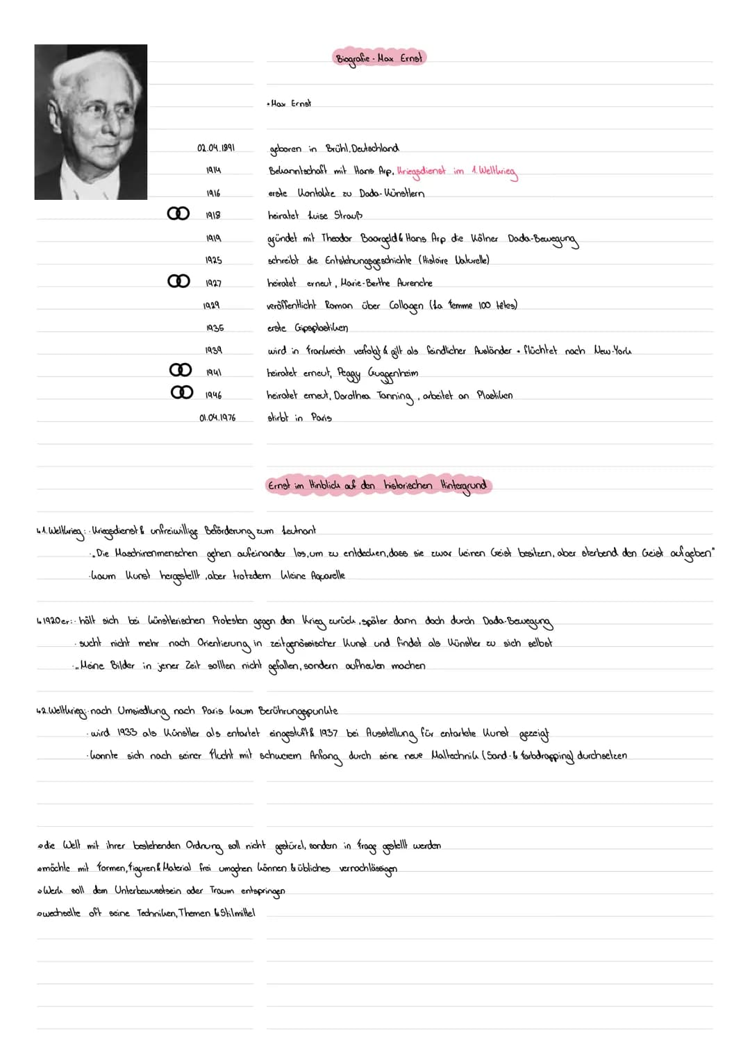 Beschreibung: +erele Wirkung beschreiben 2.B. als Percept, subjektiv & unbefangen in wenigen Säteen (Stichpunkte).
• Einleitungeeate mit Kün