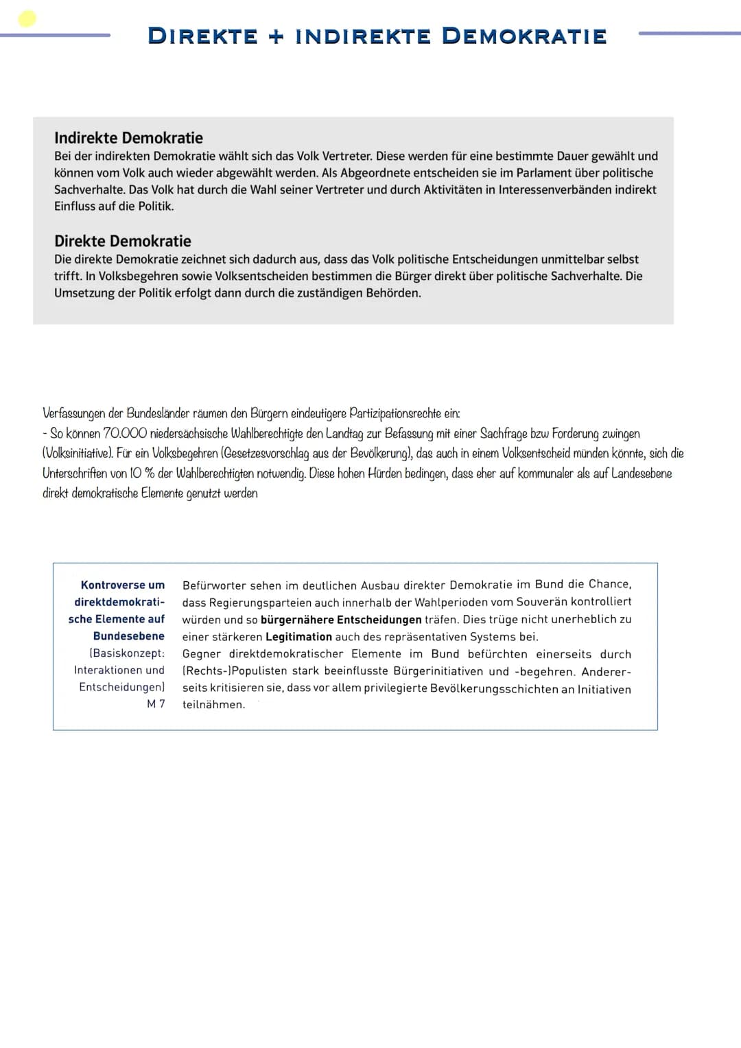 PARTIZIPATION
IN DER
DEMOKRATIE
ENTWICKLUNG
POLITISCHER
TEILHABE DIREKTE + INDIREKTE DEMOKRATIE
Indirekte Demokratie
Bei der indirekten Demo