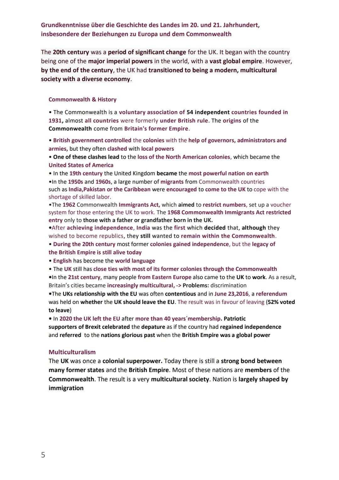 Abitur Schwerpunkt: The United Kingdom - diverse and
disunited? Michelin Boachie
Grundkenntnisse des politischen Systems
The United Kingdom 