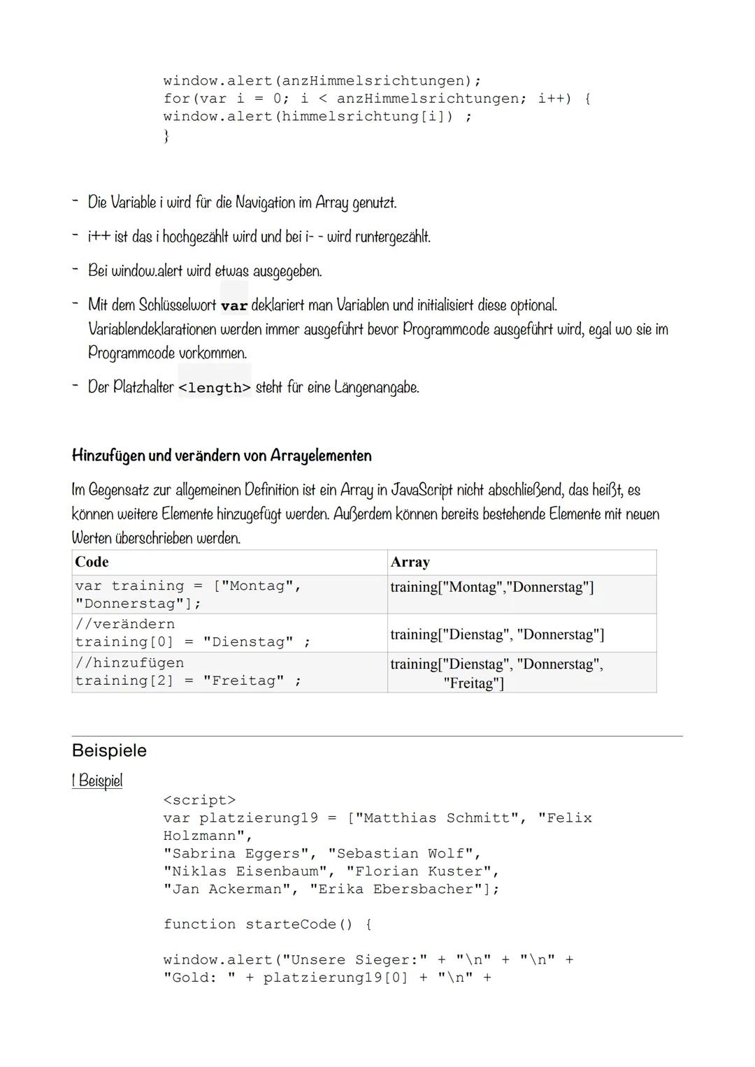 Informatik Lernzettel J2 Nr.1
Datenstrukturen
Eine Datenstruktur ist ein Objekt zur Speicherung und Organisation von Daten, die in einer bes