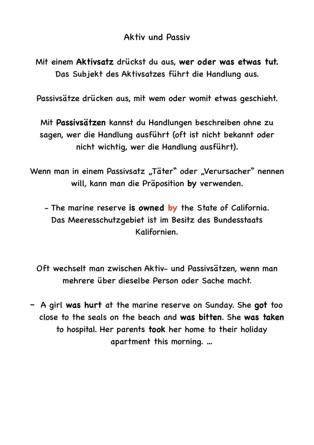 Aktiv und Passiv
-
Mit einem Aktivsatz drückst du aus, wer oder was etwas tut.
Das Subjekt des Aktivsatzes führt die Handlung aus.
Passivsät