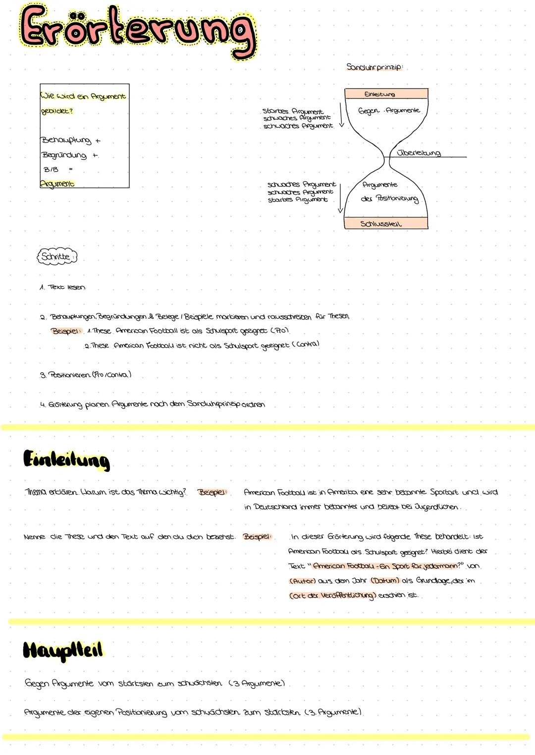 # Erörterung

Sanduhrprinzip

Wie wird ein Argument.
gebildet?

Behauptung
Begründung
B/B
Argument

Startes. Argument
schwaches Argument
sch